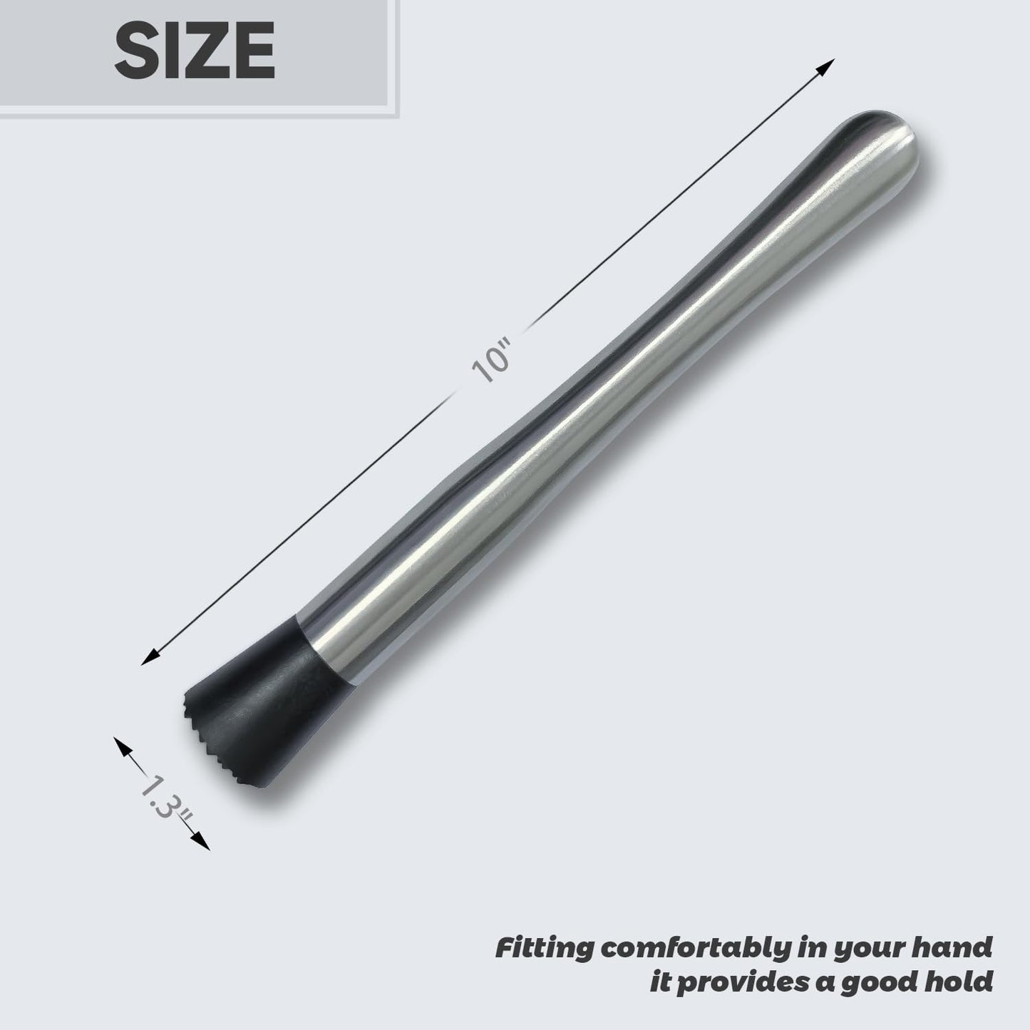 Ortarco 8 Zoll Edelstahl-Stößel für Cocktails 