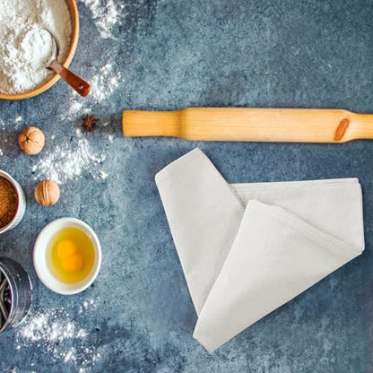 ROYALE LINENS Flour Sack Towels – 12 Pack 28x28 Inch White Kitchen Dish Towels – 100% Cotton Tea Towels for Bread Proofing, Cheese Straining, Baking, Cleaning, Drying, Embroidery, Multipurpose Use