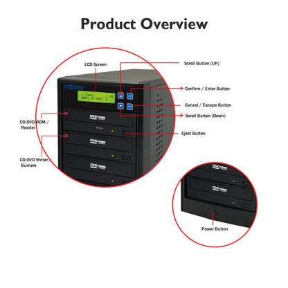 PlexCopier 24X 1- bis 3-CD-/DVD-/M-Disc-kompatibler Kopiererturm mit kostenlosem Kopierschutz