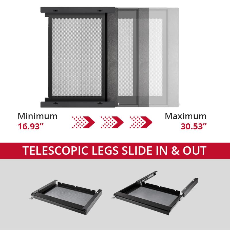 Penn Elcom Laptop-Schublade für unter den Schreibtisch, abschließbar, für 20-Zoll-Laptops – Hochwertige Sicherheitsschubladen – Modell EX-6171B