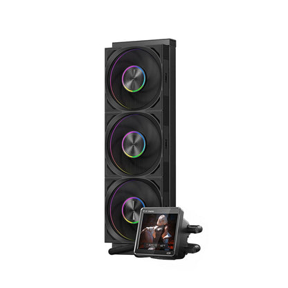 PCCOOLER CPU Cooler AIO, 3.4-inch IPS Display, 360mm ARGB Water Cooling, High-Performance F7 X120 Modular Fan, Compatible with AM4/AM5, LGA115X/1200/1700/1851 (CPS DT360 Black)