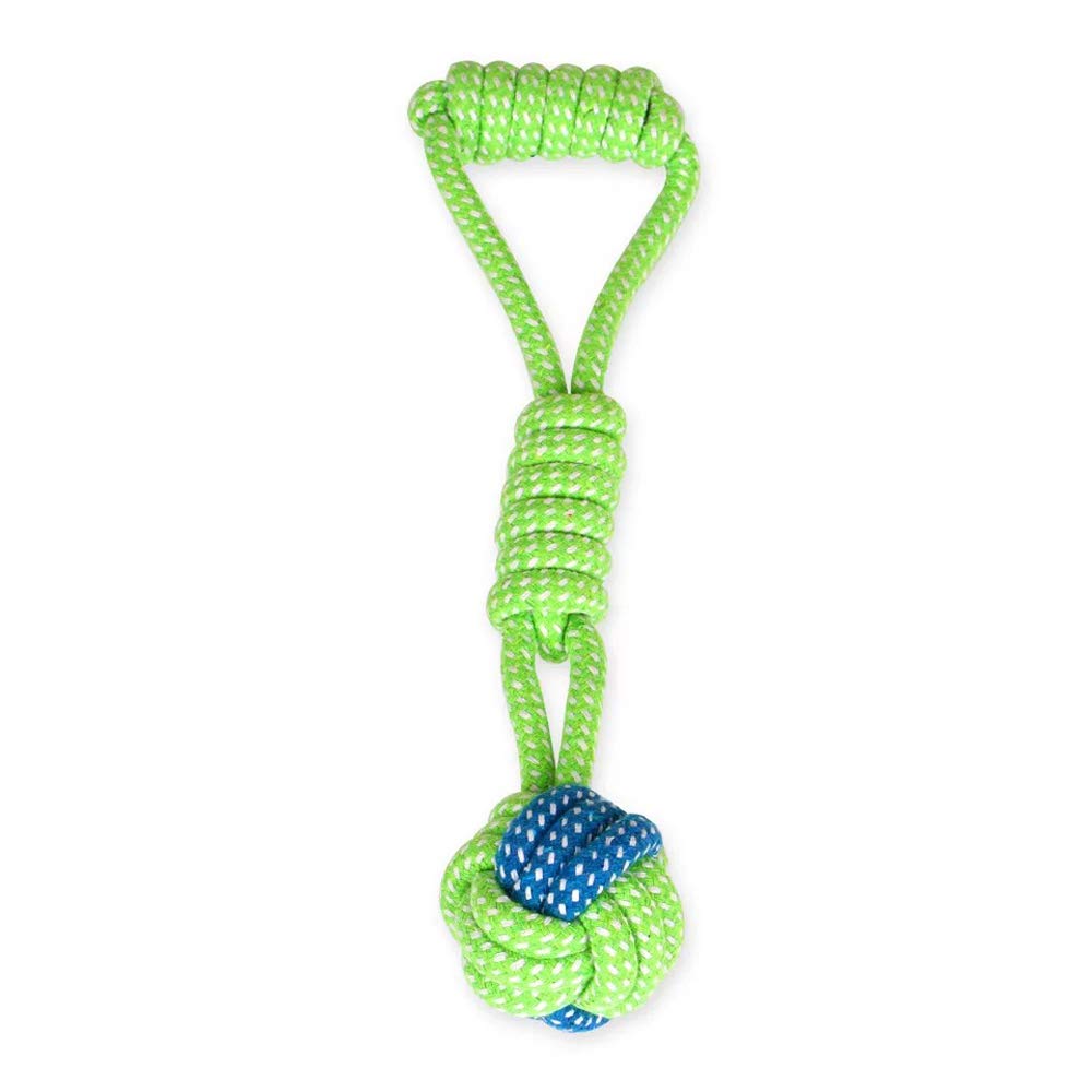 Sunglow Dog Toy Interactive Chewing Rope Ball Toys Natural Cotton Washable Durable Tug of War for Small Medium Dogs Puppies Training Playing Teeth Cleaning (Drop Ball)