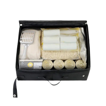 Tragbare Katzentoilette für Reisen mit Reißverschlussdeckel, faltbar, auslaufsicher, geruchsneutral, wasserdicht, leicht zu transportieren, ideal für Hotels und Autos