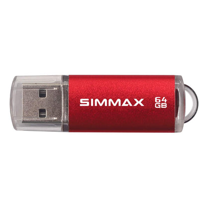 SIMMAX Flash Drive 2 Pack 64GB USB 2.0 Flash Drives Thumb Drive Memory Stick Pen Drive with Led Indicator (Red Purple)