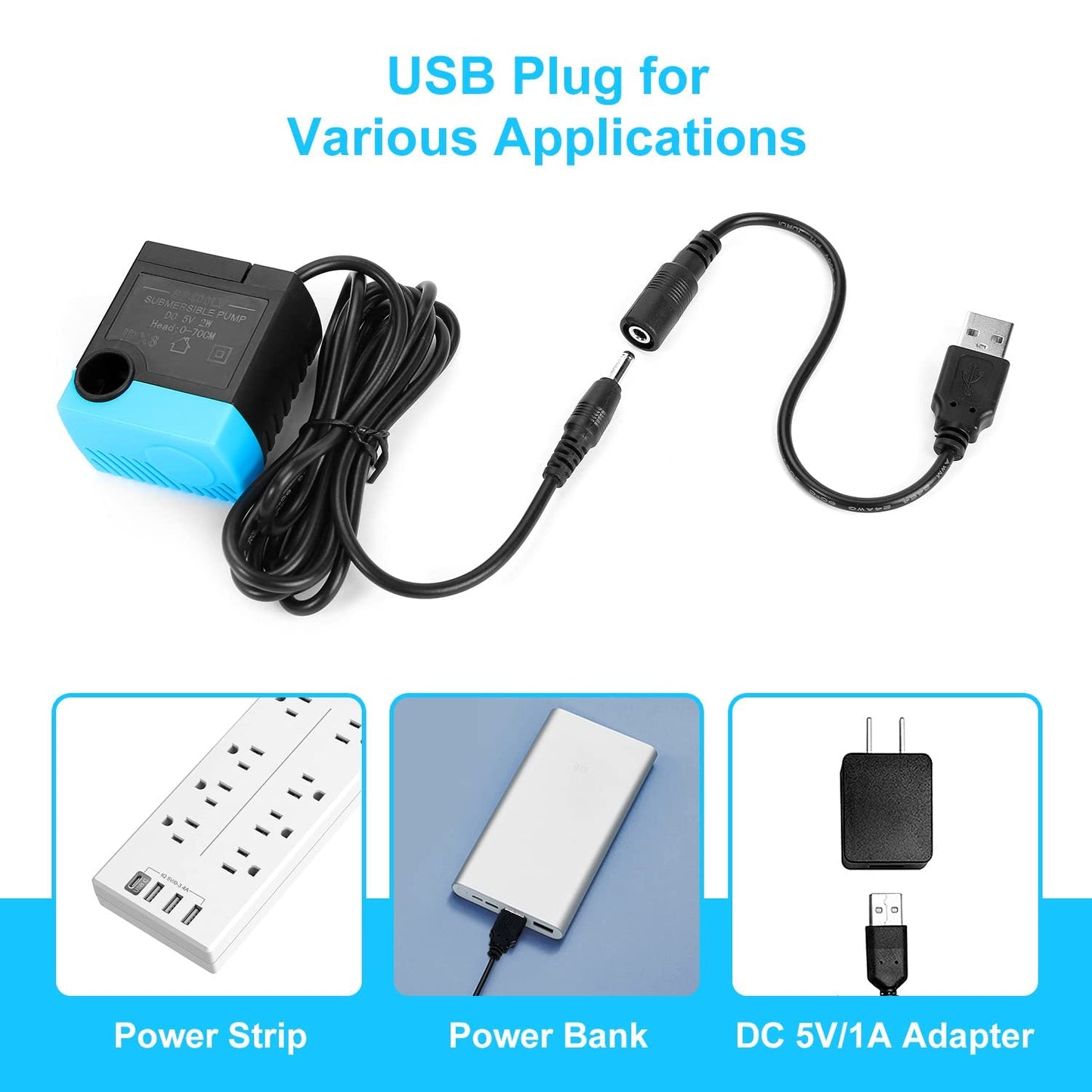 SanKlev SP-400LV Katzenbrunnenpumpe, USB-Ersatzpumpe für Haustierbrunnen, kompatibel mit Keramik-, Schmetterlings-, Strand- und mehrstufigen Haustierbrunnen (ohne Netzteil)