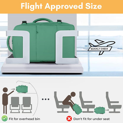 Taygeer Reiserucksack für Damen, großes 40-Liter-Handgepäckstück mit 17,3-Zoll-Laptopfach, TSA-konform, ideal für Büro, Arbeit und Reisen, mit praktischen Fächern, Grün