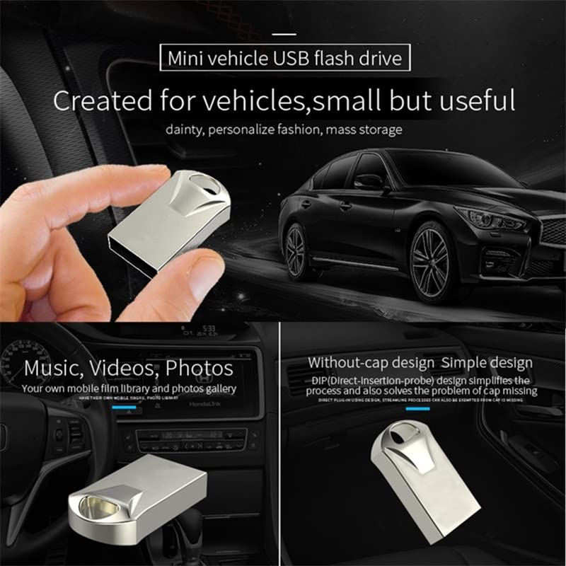 Super Mini USB Flash Drives Memory Sticks Thumb Drive Pen-Stick with Waterproof Dustproof Shockproof (Silver 2GB)