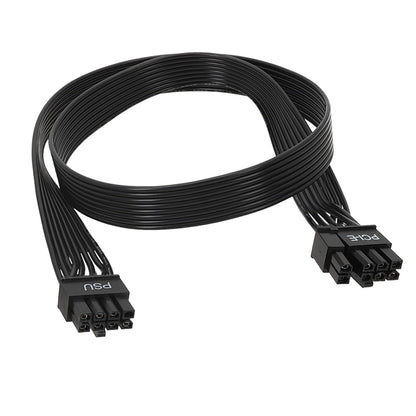 PCIe-Kabel für Corsair, 25 Zoll langes 8-Pin-Netzteilstecker-auf-6+2-Pin-Grafikkartenstecker-Stromkabel für Thermaltake, ARESGAME modulares Netzteil (Schwarz) 