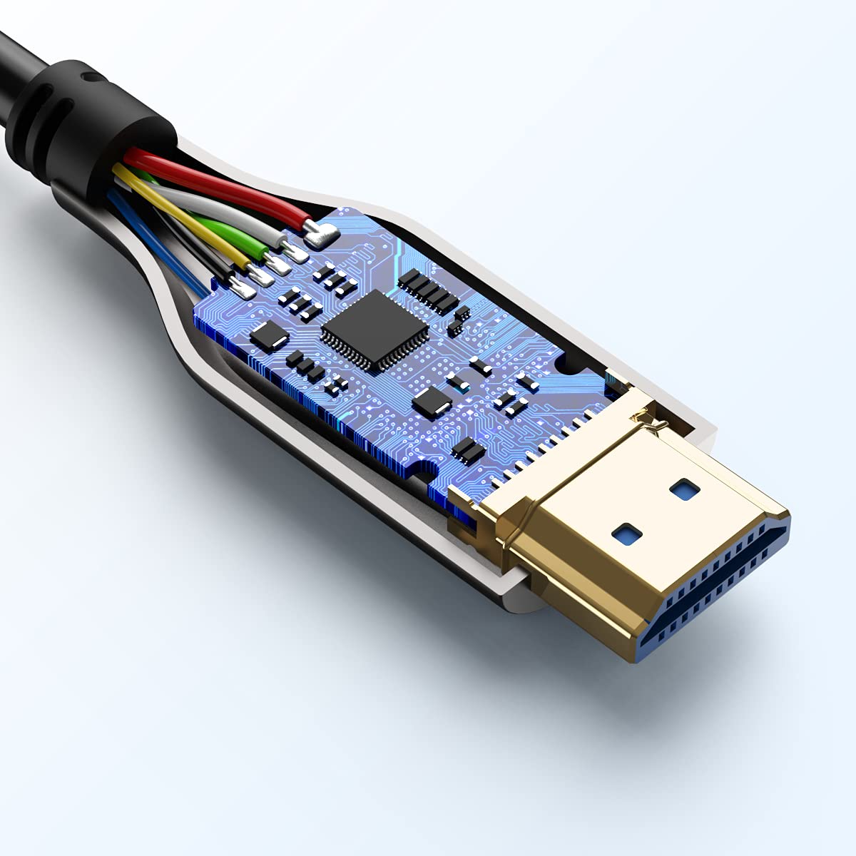 Glasfaser-HDMI-Kabel, 30 Meter, HDMI 2.0, 18 Gbit/s, unterstützt 4K bei 60 Hz, 4:4:4/4:2:2/4:2:0, HDR10, Dolby Vision, HDCP 2.2, ARC, 3D, schlank und flexibel 