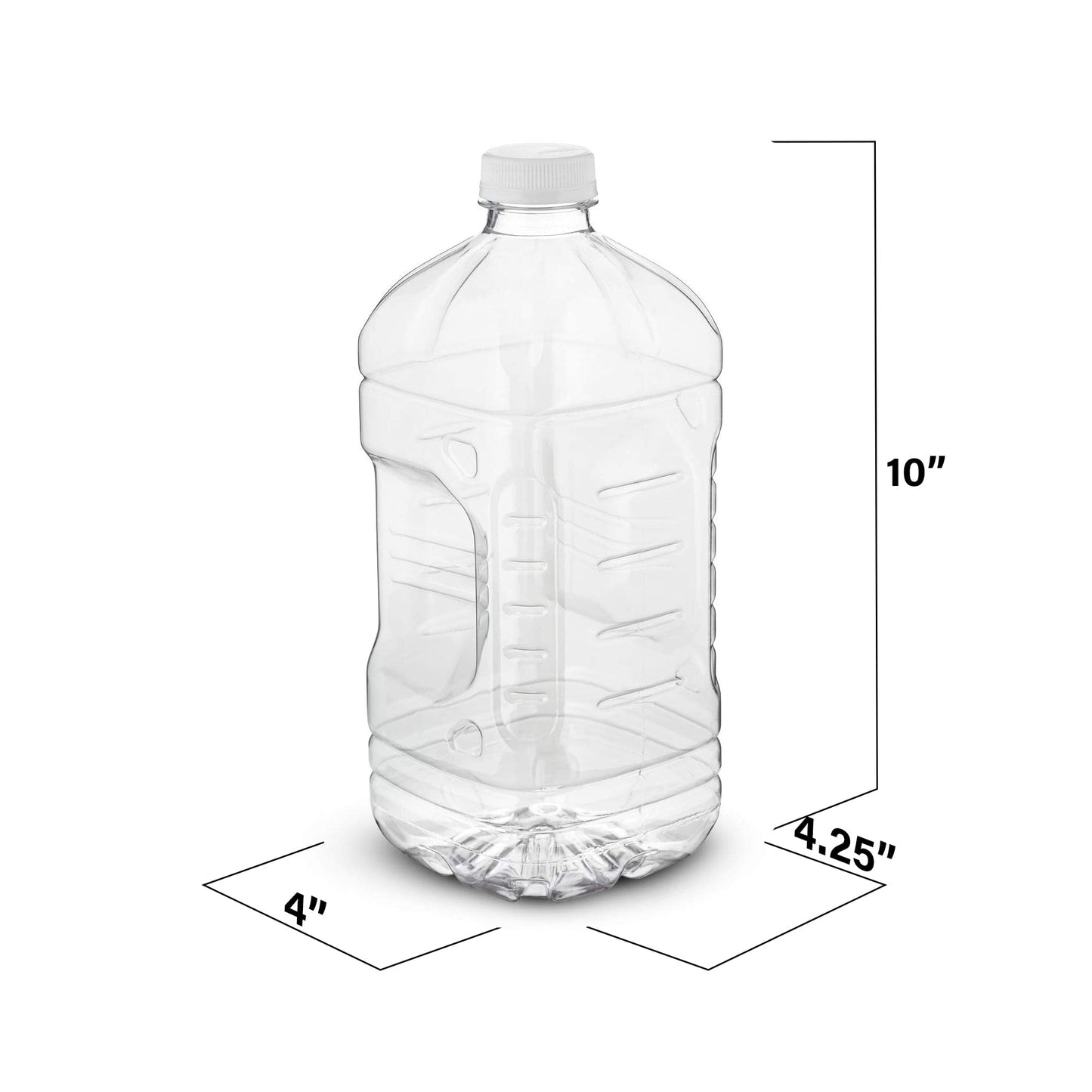 MT Products Clear PET Plastic Juice Bottles 64 oz. - Empty Container with Tamper Evident Caps (Set of 4) - Made in the USA