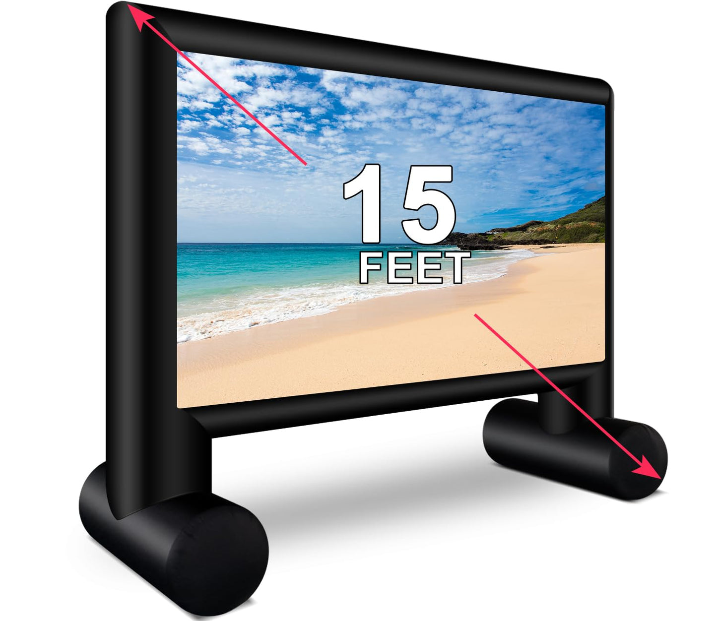 XHYCPY Inflatable Projector Screen 15ft Inflatable Movie Screen Outdoor with Air Blower and Storage Bag, Easy Set up, Front and Rear Projection for Outdoor Movie Night Backyard Pool Fun