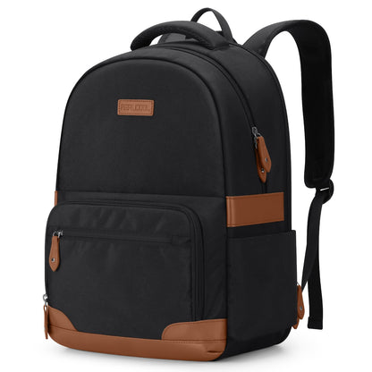 RealCool Laptop-Rucksack, 31 Liter, Reiserucksack, Geschenk für Damen und Herren, passend für Laptops bis 15,6–17 Zoll, wasserabweisender College-Rucksack, für Schule und Geschäftsreisen (Schwarz)