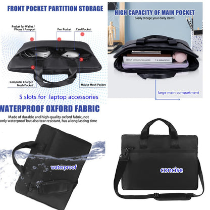 Hochwertige schwarze Laptoptasche (17,3–18,4 Zoll) mit Schultergurt, DVD-Player-Tasche, Malkartontasche, passend für Dell, HP, ASUS, MacBook Pro, 2-lagiges Design, robust, leicht