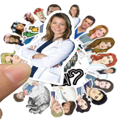 Stickers for The TV Show Greys Anatomy Funny Pack of 50 Stickers for Water Bottles,Hydroflasks,Cars,Phone,Computer,Laptop Sticker Decal Cute,Waterproof,Aesthetic,Trendy Stickers for Teens,Girls