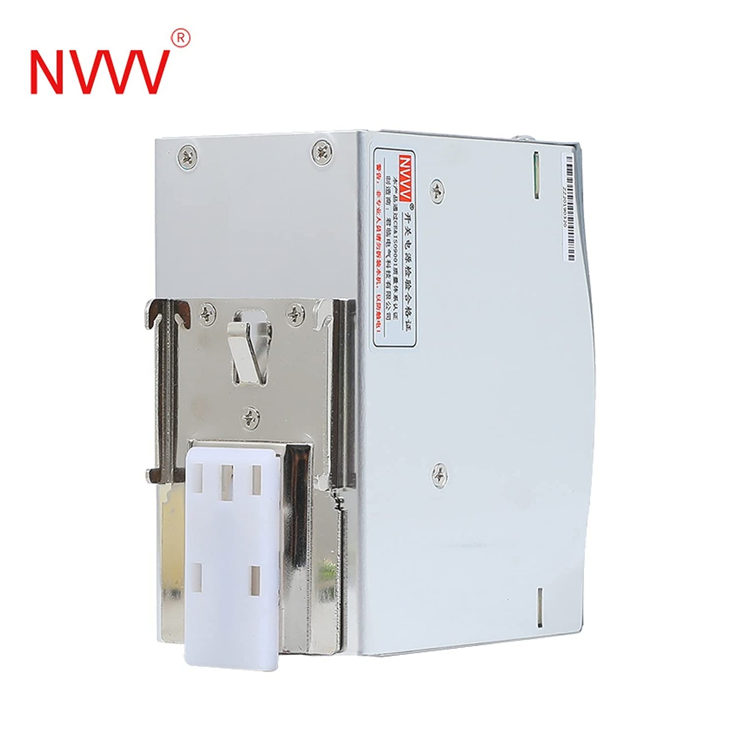 Nvvv Dr-120-24 Ac to Dc Din-Rail Power Supply, 24v, 5 Amp, 120w, Operating Temp, Overload Protection, Metal, Silver+Grey