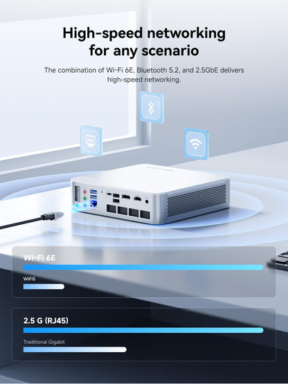 MINISFORUM Elite Mini M1-1295 Mini-PC, Intel Core i9-12950HX (16 Kerne/24 Threads, Turbo bis zu 5,0 GHz), 32 GB RAM, 1 TB SSD, HDMI 2.1/DP 1.4/USB-C, LAN 2,5 GbE, 4x USB-A, Wi-Fi 6E, BT 5.2