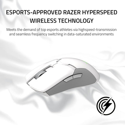 Razer Viper Ultimate – Leichtgewichtige kabellose Gaming-Maus &amp; RGB-Ladestation: Hyperspeed-Funktechnologie – Optischer Sensor mit 20.000 DPI – Nur 74 g leicht – 70 Stunden Akkulaufzeit – Quecksilberweiß 