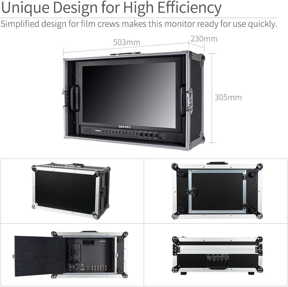 SEETEC P173-9HSD-CO 17.3 Inch Carry on Broadcast Production Director Monitor with 3G-SDI HDMI YPbPr Input and Output Aluminum Design Full HD 1920×1080