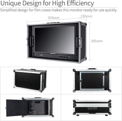 SEETEC P173-9HSD-CO 17.3 Inch Carry on Broadcast Production Director Monitor with 3G-SDI HDMI YPbPr Input and Output Aluminum Design Full HD 1920×1080