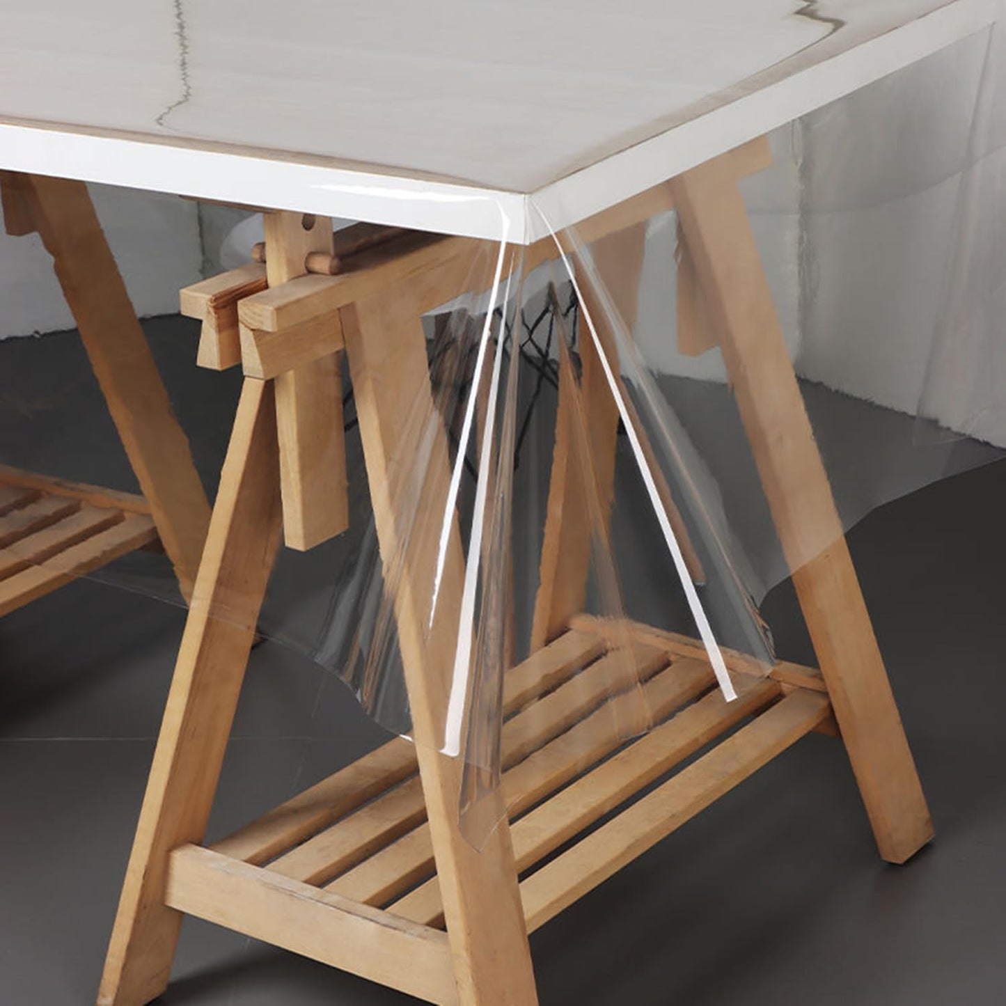 Pioggia Clear Tablecloth Protector Rectangle Waterproof Oil-Proof Plastic Table Cloth Wipeable PVC Table Cover for Indoor and Outdoor (Clear, 60 x 84 Inch)