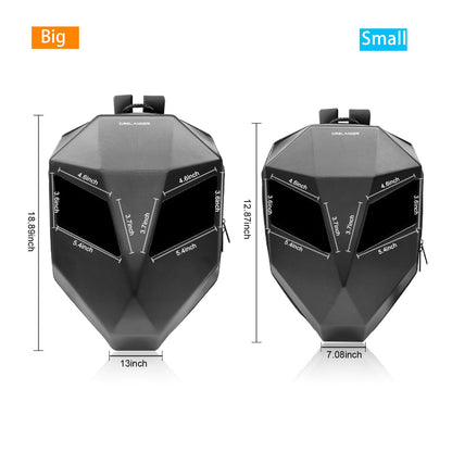 Crelander LED Knight Rucksack, 19-Zoll-Motorradrucksack mit App-Steuerung, programmierbarem Vollfarbdisplay, wasserdicht, großes Fassungsvermögen, Hartschalen-Helmtasche, DIY-Pixel-Art-Animations-Laptop-Tagesrucksack 