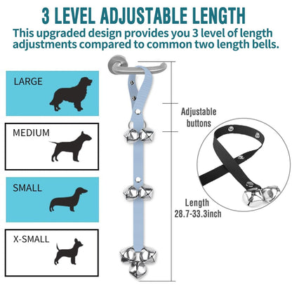 BLUETREE Hunde-Türklingeln Premium-Qualität, Trainings-Toilettenklingel, verstellbare Türklingel, Hunde-Türklingeln für die einfache Stubenreinheitserziehung Ihres Welpen - 7 extra große, laute 1,4-Türklingeln 