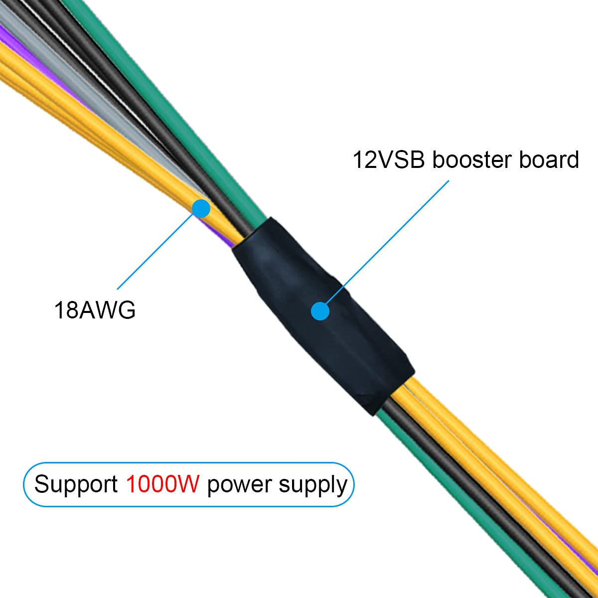 24 Pin to 8 Pin ATX, PSU Power Supply Adapter Cable for DELL Optiplex Motherboards 3020 7020 9020 30cm 12-inch 18AWG