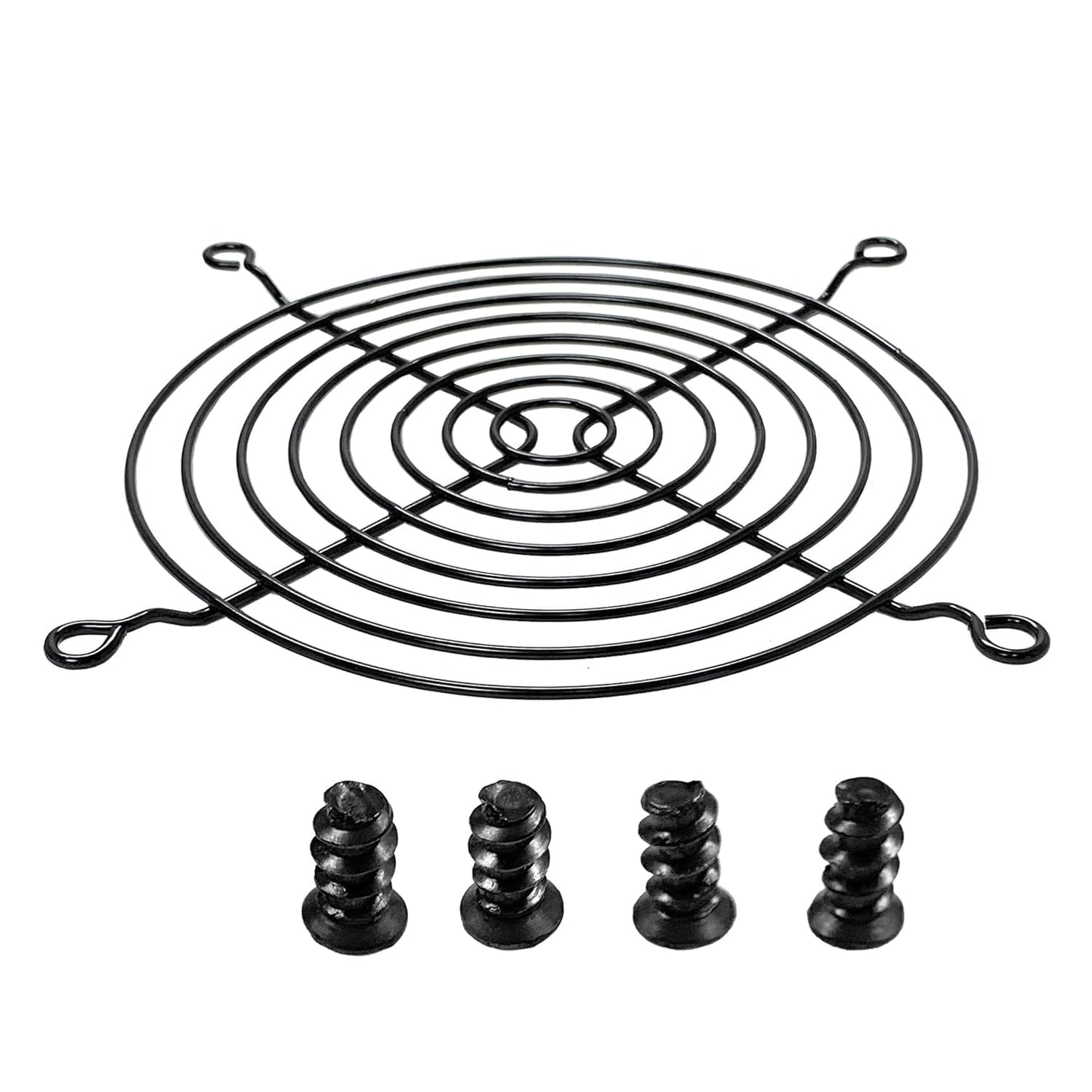 Nivithi 120mm Lüftergitter, PC-Lüfterabdeckung, Schwarzer PC-Lüftergitterschutz, Metall Silber Schwarz Ersatzschrauben, für PC-Lüfter, 2er-Pack.