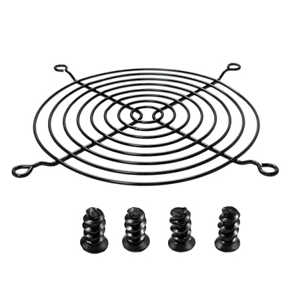 Nivithi 120mm Lüftergitter, PC-Lüfterabdeckung, Schwarzer PC-Lüftergitterschutz, Metall Silber Schwarz Ersatzschrauben, für PC-Lüfter, 2er-Pack.