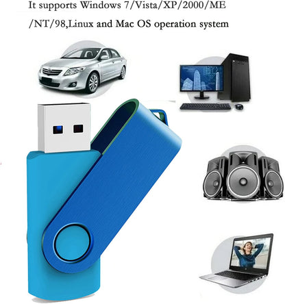10 Pack 16GB USB Flash Drives, Bulk USB 2.0 Thumb Drives with Swivel Cap