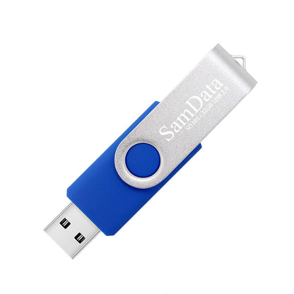 SamData USB 2.0 Flash-Laufwerk 32 GB, 3er-Pack USB-Stick mit Drehgelenk, externer Speicher (3 Farben: Blau, Grün, Rot)