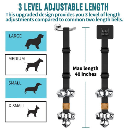 BLUETREE Hunde-Türklingeln Premium-Qualität, Trainings-Toilettenklingel, verstellbare Türklingel, Hunde-Türklingeln für die einfache Stubenreinheitserziehung Ihres Welpen - 7 extra große, laute 1,4-Türklingeln 