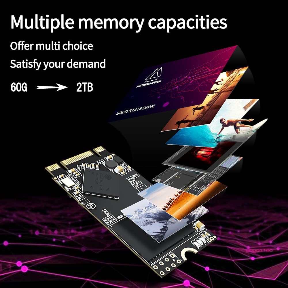 Kingshark M.2 2242 SSD 64GB NGFF Interne Solid-State-Festplatte, Hochleistungsfestplatte für Desktop-PCs und Laptops, SATA III 6 Gbit/s, inklusive SSD (64 GB, M.2 2242) 