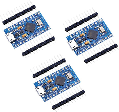 Teyleten Robot Pro Micro Atmega32U4 5V 16MHz Modulplatine Micro USB Pro Micro Entwicklungsboard Mikrocontroller 3 Stück 