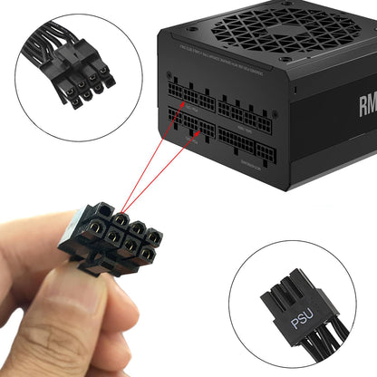 PCIe-Kabel für Corsair, 25 Zoll langes 8-Pin-Netzteilstecker-auf-6+2-Pin-Grafikkartenstecker-Stromkabel für Thermaltake, ARESGAME modulares Netzteil (Schwarz) 