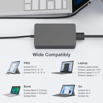 Surface Book Charger, AYNEFF 15V 4A 65W Surface Pro Power Supply Compatible with Microsoft Surface Book Surface Laptop Surface Pro 9 Pro 8 Pro 7 Pro 6 Pro 4 X, Surface Go, 5.9ft DC Cable with USB 5V
