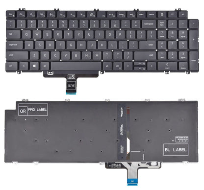 Ersatztastatur für Dell Latitude 5520, 5530, 5540, 5521, 5531, Precision 3560, 3570, 3580, 3561, 3571, 3581, 7670, 7680, 7770, 7780 Laptops mit Hintergrundbeleuchtung (US-Layout), Teilenummer: N7N16 0N7N16