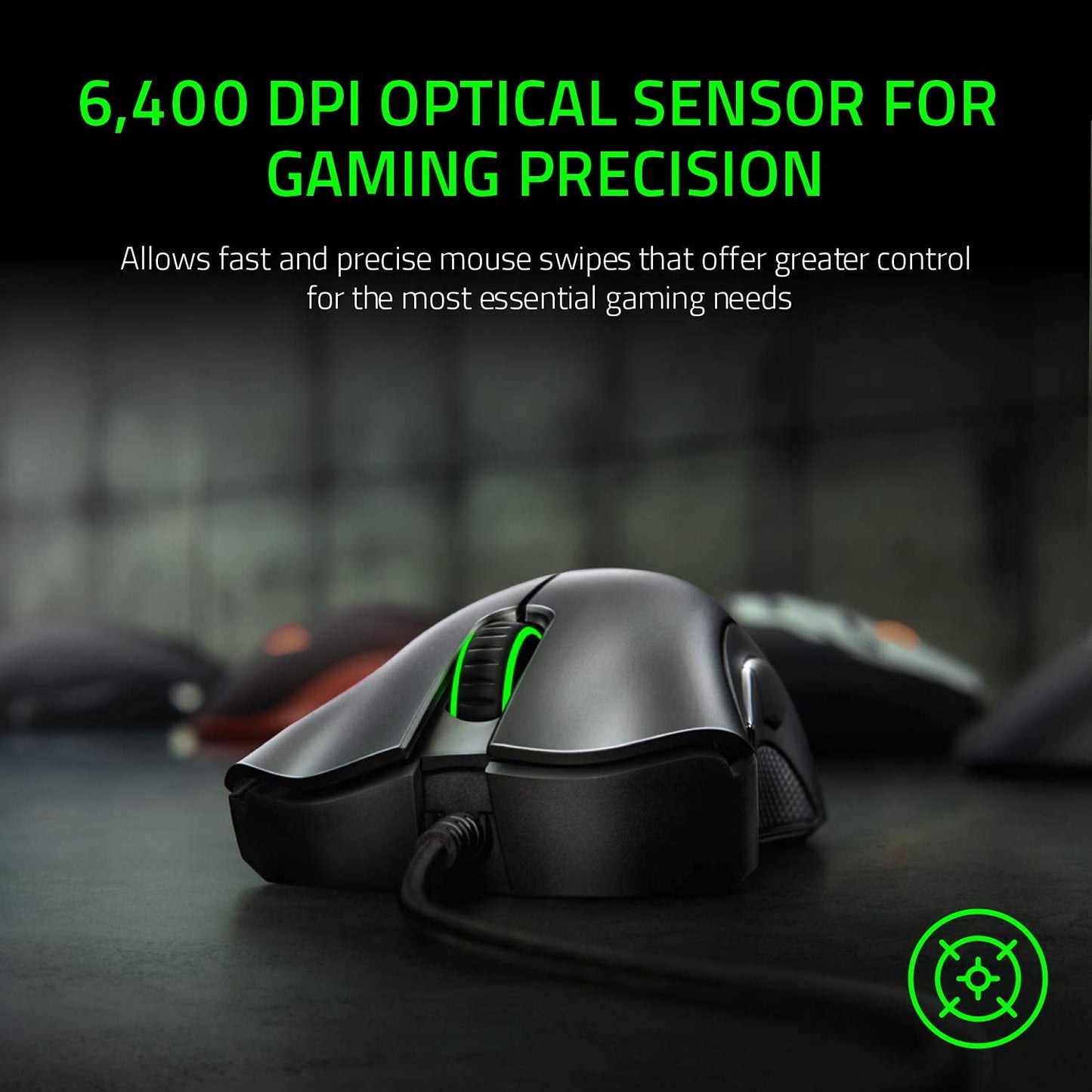 Razer DeathAdder Essential Gaming-Maus: Optischer Sensor mit 6400 DPI – 5 programmierbare Tasten – Mechanische Schalter – Gummierte Seitengriffe – Klassisches Schwarz
