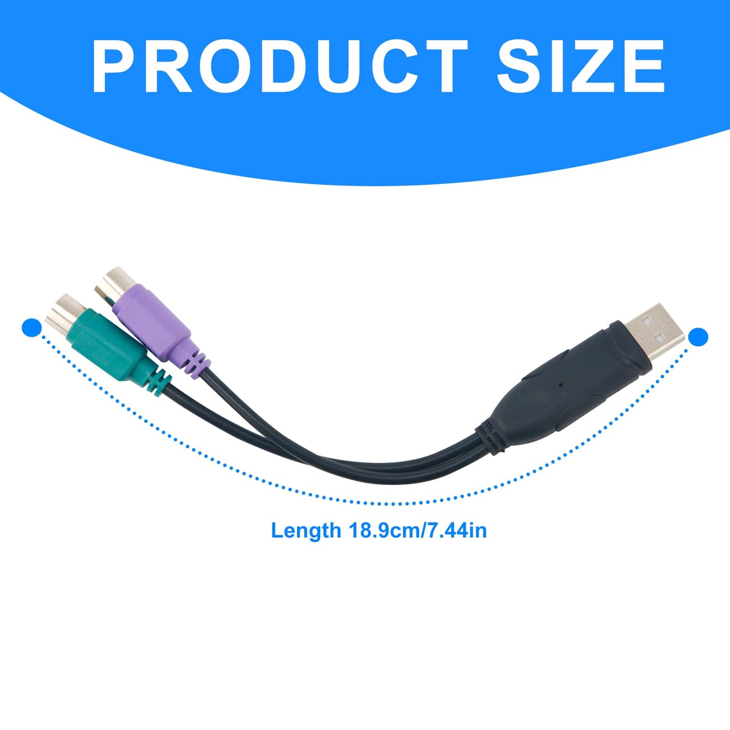PS/2-zu-USB-Adapter, automatische Installation, USB-Tastatur-Monitor-Laptop-Barcodescanner-Maus-Adapter-Konverter