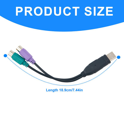 PS/2-zu-USB-Adapter, automatische Installation, USB-Tastatur-Monitor-Laptop-Barcodescanner-Maus-Adapter-Konverter
