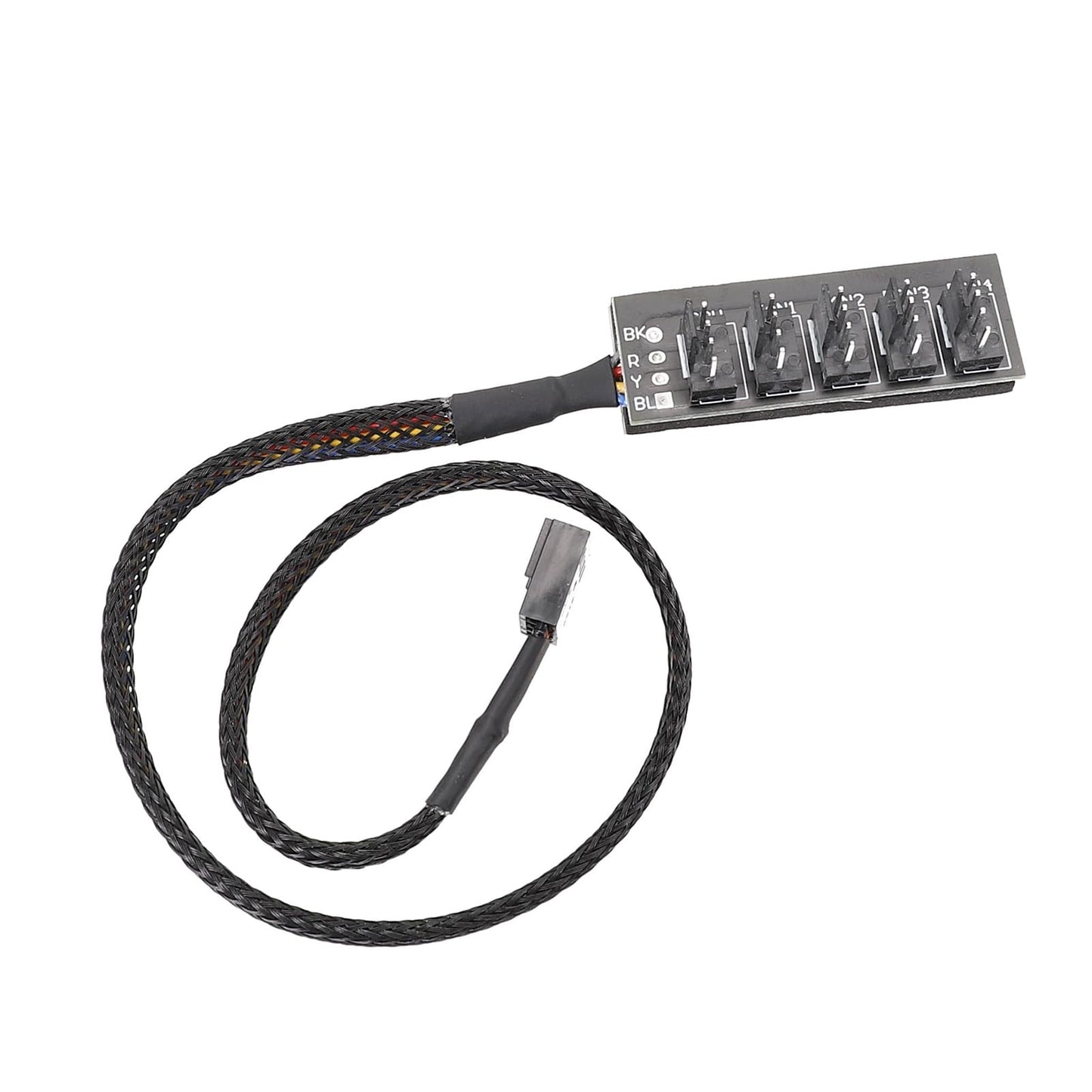 PWM-Lüfter-Hub, 4-Pin PWM PC-Lüfter-Hub-Stromversorgungskabel 1 zu 5-Wege-Splitter für 12V Desktop-Computer-Lüfter.