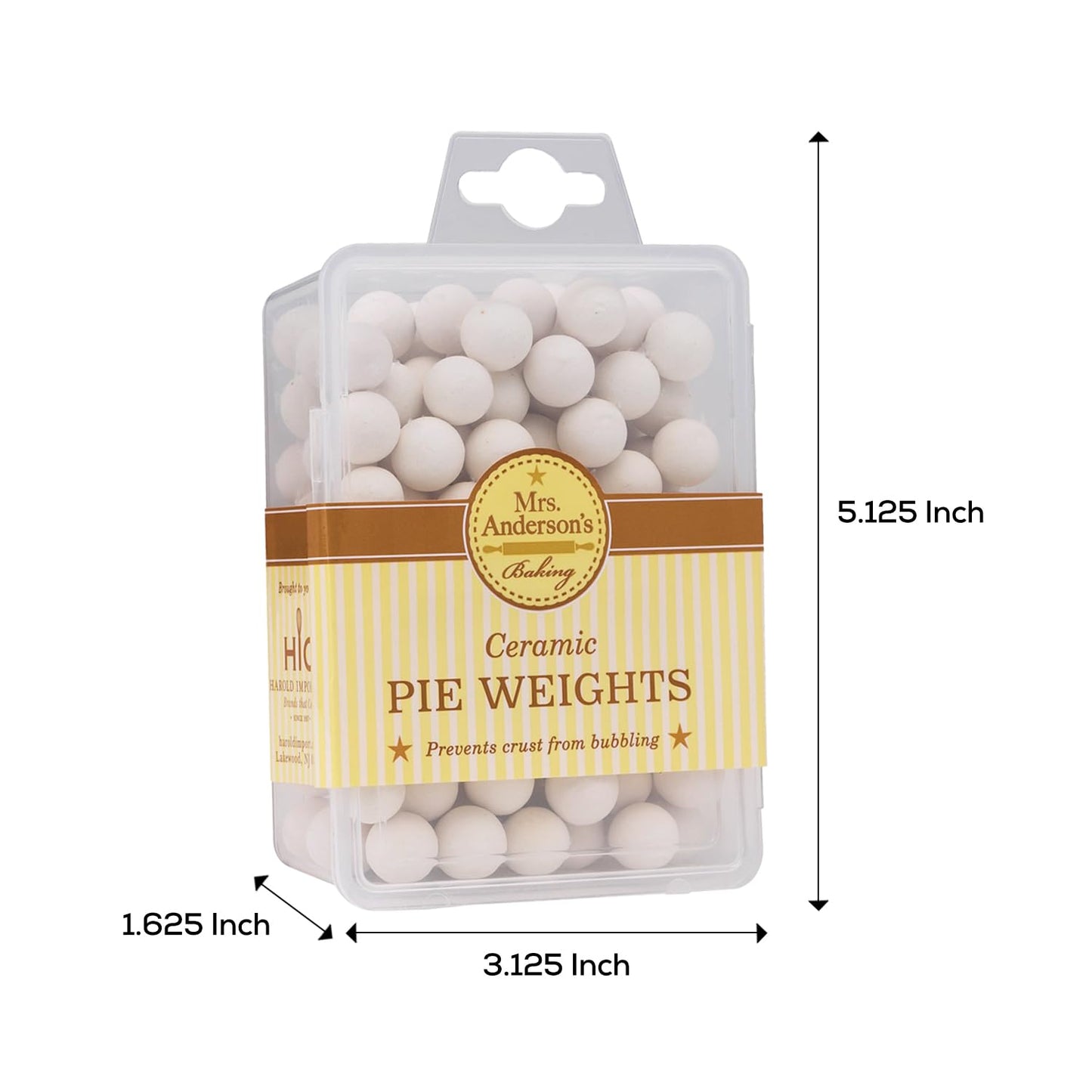 Mrs. Anderson's Baking Pie Weights | Natural Ceramic Stoneware Beads for Blind Baking | Heat-Safe, Food-Safe, Easy to Use | Prevents Shrinking, Puffing, Bubbling | Individual Weighted Balls