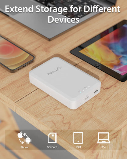 NEWQ 1 TB externe Festplatte für iPhone, iPad, MacBook – USB 3.0, 2.0, 2.0 3.0 – Kompatibel mit iOS &amp; Android, Speichern von Fotos, Videos, Musik, Dokumenten
