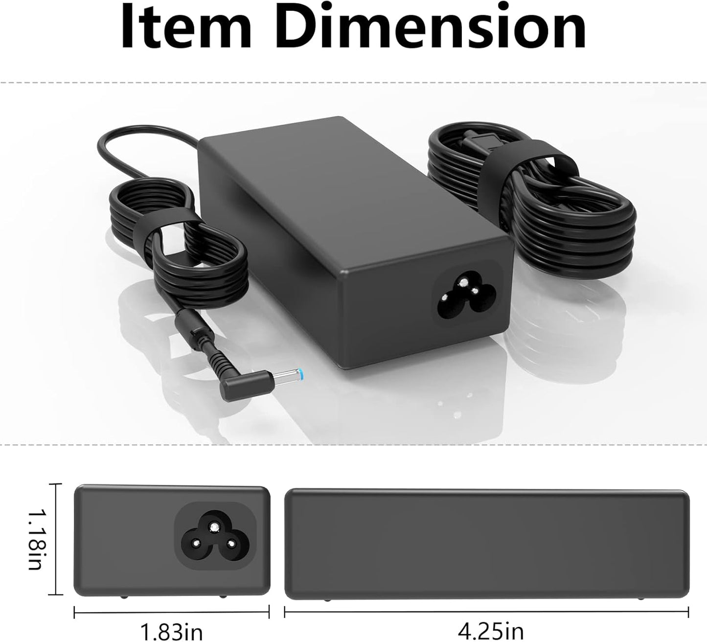 65W AC Charger Fit for HP Laptop Smart Blue Tip Power Adapter