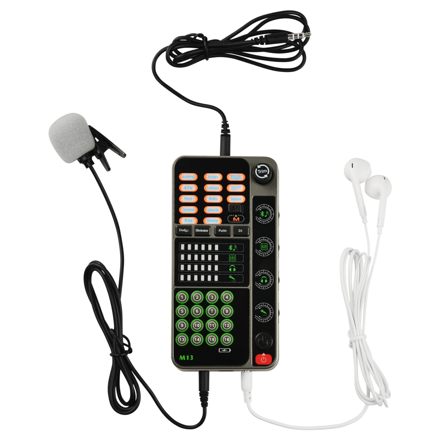 Tragbarer Stimmverzerrer, Handmikrofon-Stimmmodulator für Gaming-Aufnahmen mit 16 Soundeffekten, Mini-Stimmverfremder für Live-Übertragungen auf Mobiltelefonen, Computern, PS4, PS5 und Xbox One.