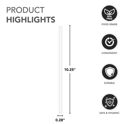 Party Essentials Einweg-Trinkhalme aus Kunststoff, 26 cm (10,25 Zoll) extra lang/300 Stück, einzeln verpackt, transparent