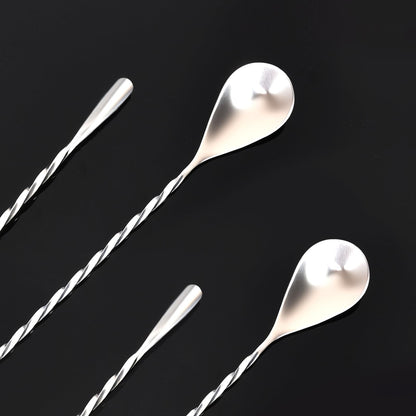 Muaoush 2 Pack Bar Spoon, Cocktail Stirrers, Long Spoons for Stirring, 12 Inch Professional Spiral Stir Spoon for Bartenders, Home Bar Mixing Cocktail Making (304 Grade)