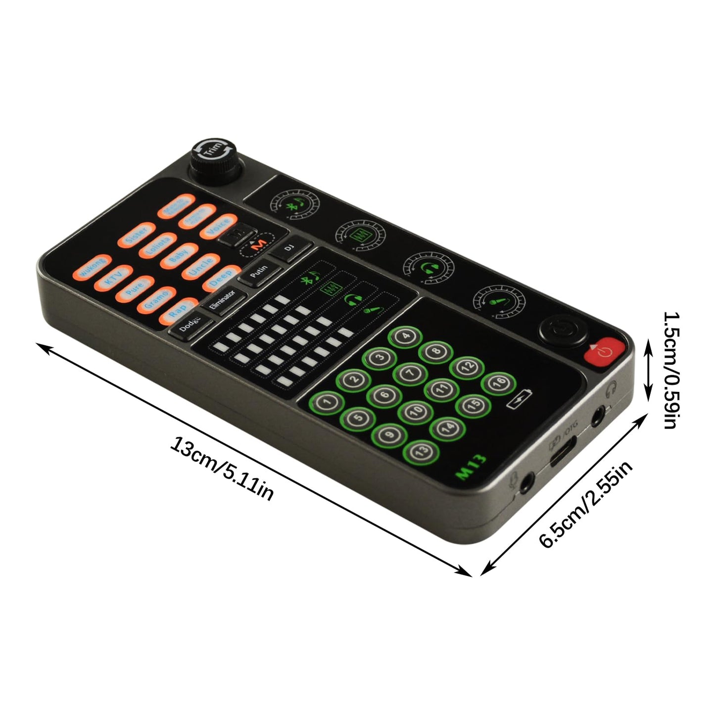 Tragbarer Stimmverzerrer, Handmikrofon-Stimmmodulator für Gaming-Aufnahmen mit 16 Soundeffekten, Mini-Stimmverfremder für Live-Übertragungen auf Mobiltelefonen, Computern, PS4, PS5 und Xbox One.