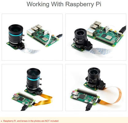 Raspberry Pi HQ Kameramodul mit Gehäuse für Raspberry Pi 4B/3B+/3B/2B/A+/Zero/W/Zero WH, 12,3 MP IMX477 Sensor, unterstützt C- und CS-Mount-Objektive, Alternative zum Raspberry Pi Kameramodul V2 (8 Artikel)