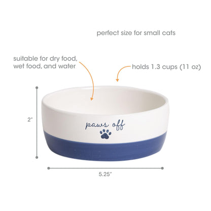 Pearhead Ceramic Bowl, Holds 2 Cups, Cute Whisker-Friendly Dish with Cat Face Design, Non-Slip, Microwave and Dishwasher Safe, Small/Medium